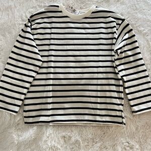Zara girls, size 8-9, black & white striped long sleeve